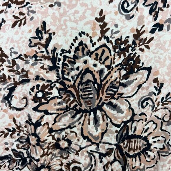 Garnet Hill Faux Wrap Knit Surplice Floral Brianna Dress Midi size Medium - Picture 8 of 15